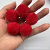 Bolas de hilo de lana de 3-5 cm de grosor en stock, bolas grandes de lana rojas, bolas de felpa de cachemir, accesorios para sombreros, bufandas y ropa