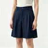 Novos Shorts de Linho Lyocell Tencel de Verão 2026 para Mulheres, Shorts Casuais Finos Versáteis Estilo Old Money Emagrecedores