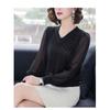 Tejidos de Punto para Mujer Primavera y Verano 2026 Estilo Coreano de Moda Nuevas Tendencias Moda Femenina Tops Juveniles Camisa Básica Elegante Versátil con Mangas Transparentes de Moda