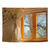 Tapiz Popular Estilo Ins Nórdico con Paisaje de Ventana, Tapiz de Pared Artístico, Decoración del Hogar, Pintura Mural, Tapiz