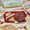 Bolsa de papelería para estudiantes de gran capacidad, multifuncional, de alto valor, nuevo modelo, para cruzar fronteras, bolsa de almacenamiento para lápices, estuche para lápices con tema de comida