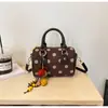 Bolso tote de lunares estilo coreano, bolso cilíndrico de estilo Boston moderno, bolso de mano Melard para el trabajo, bolso de hombro retro estilo Hong Kong