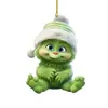 Decoración Popular Navideña Transfronteriza Grinch Bebé Colgante Decoración Árbol de Navidad Colgante Acrílico Plano Pequeño Colgante