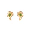 Yuebao Jewelry S925 Prata Esterlina Banhado A Ouro Hetian Jade Jade Vintage Gota D'Água Brincos de Arco de Glória da Manhã Brincos de Prata