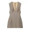 Vestido de Verano Transfronterizo Europeo y Americano de Cuello Profundo Estilo Retro Francés Ajustado Nuevo Rayado Sexy