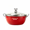 Tigela de Sopa de Aço Inoxidável Estilo Coreano com Duas Alças, Bacia para Sopa, Lavar Vegetais, Macarrão Instantâneo, Salada, Tigela de Macarrão Doméstica, Tigela para Cozinhar, Atacado