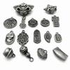 Pingente cruzado de 16 pingentes, liga de prata antiga com forte retenção de cor, cabeça de besta auspiciosa Ruyi, acessórios para pulseira faça você mesmo