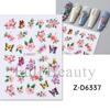 Nuevas pegatinas de uñas transfronterizas, mariposa de color 3D, flor, mariposa con joyas de diamantes, pegatinas de uñas