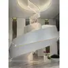 Moderno Simples Lustre de Cristal para Escada Casa Duplex Lustre Longo Oco Pé Direito Alto Rotativo Grande Lâmpadas de Sala de Estar