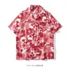 Exportação Transfronteiriça Camisas Havaianas Masculinas Moda Estampa 3D Impressão Digital Manga Curta Tops Atacado Estilo Tropical