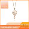 Colar de Paraquedas com Diamante Real Venda Quente Transfronteiriça para Mulheres Verão Aço Inoxidável de Alta Qualidade Colar Ouro Rosa Atacado
