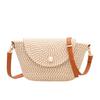 Bolso de Paja para Playa para Mujer 2025 Verano Nuevo Estilo Tejido Bolso Cubo para Teléfono Móvil Vacaciones en la Costa Versátil Bolso de Hombro Cruzado