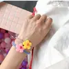 Elástico de Cabelo Flor de Argila Macia com Cor Contrastante Estilo Coreano, Scrunchie Doce Colorido Fofo para Mulheres, Alta Elasticidade, Sem Danos ao Cabelo, Elástico de Cabelo, Borracha, Acessórios de Cabelo