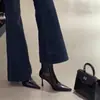 Botines de Tacón Alto Estilo Universitario Diario para Mujer en Otoño e Invierno Nuevo Estilo Europeo y Americano Versátiles Marrones Retro Tacón de Aguja Delgados Botines de Tacón Alto