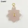 Wt-P2095 Diseño Floral Geométrico Artístico Piedra Translúcida Texturizada Ópalo Obsidiana Colgante Joyería DIY