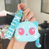 Mini Caricatura Lindo Monedero Bolsa de Almacenamiento para Audífonos Estuche Protector Bolsa de Silicona para Niños Billetera Gatito Color Caramelo