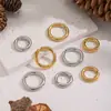 Aro Simple Minimalista Clip Básico para Oreja Sin Perforar Moda Ins Transfronteriza Europea y Americana Accesorios de Oro 18K Joyería Acero Inoxidable Mujeres