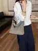 Bolso Tejido Estilo Coreano Ins Retro Chic Colorido de Moda Bolso de Playa para Vacaciones Gran Capacidad Bolso de Hombro a la Moda