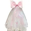 Velo infantil, lazo para niña, horquilla, vestido de princesa, tocado, cumpleaños de bebé, corona del 1 de junio, accesorios para el cabello, vestido de novia blanco