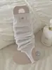 Meias de Cobertura Estilo Ins para Meninas e Mulheres, Aquecedores de Pernas Longos com Pé de Pérola para Outono, Meias Brancas Baggy Estilo Ballet, Meias para Panturrilha