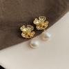 Aretes de Perlas Naturales Barrocas para Mujer, Aretes Elegantes Retro Franceses, Aretes Niche de Alta Gama de Lujo Accesible Hechos a Mano