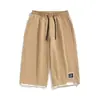 Estilo Básico Japonés Corte Limpio Recto Casual Shorts Tendencia Hombres Viajes Cotidianos Simple Color Sólido Lavado Siete Puntos Pantalones Cargo