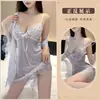 Camisola Sexy de Tamanho Grande com Bojo para Mulheres, Camisola de Renda Fina com Alças Finas, Conjunto de Duas Peças, Tule, Estilo Seda Gelada, Verão