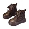 Botas Martin para Niñas 2025 Otoño/Invierno Nuevo Estilo Botas Infantiles Elegantes Botas Cortas con Forro de Polar de Princesa para Niños Mayores Botas Pequeñas de Cuero