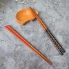 Estante de Productos Nuevos Madera de Hierro Indonesio Palillos Estilo Coreano Cabeza Plana Palillos Creativos de Corte Rojo y Negro Palillos Caseros Palillos para Sushi Palillos de Madera