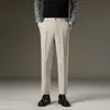 Ropa de Hombre Fengshe / Pantalones Casuales Rectos Sueltos de Hombre para Primavera y Otoño Pantalones de Traje Ajustados de Hombre Pantalones Largos de Negocios Gruesos