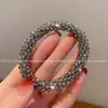 Estilo Nuevo de Verano de Gama Alta Elegante Goma Elástica para el Cabello con Pedrería Anillo para Cola de Caballo Retro Francés Celebridad de Internet Cuerda para el Cabello para Mujeres