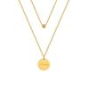 Collar de Moda de Doble Capa Redondo de la Marca Luckey de Estilo Ins Europeo y Americano de Lujo Ligero Chapado en Oro Verdadero de 18K Accesorios de Joyería para Mujer