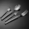 Juego de cubiertos de acero inoxidable 304, grano de martillo, redondo, diamante, cuchillo y tenedor occidentales, tenedor para postre y fruta, juego de cuchillo y tenedor para bistec de hotel, cuchara sopera