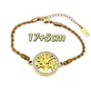 Pulsera Retro de Moda de Acero Inoxidable Hueco Incrustada con Diamantes con Diseño de Árbol de la Vida y Girasol, Joyería de Acero de Titanio de Alta Gama para Mujeres de Verano