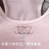 Roupa íntima de algodão puro para meninas em fase de desenvolvimento, adequada para estudantes do ensino fundamental II e médio, com bojos embutidos para evitar protuberâncias, uma camisola fina estilo verão