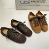 Couro Retro Super Macio Solado Confortável Sapatos Femininos Cadarço Sapatos de Treino Alemães Sapatos Esportivos Casuais Sapatos Forrest Gump