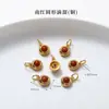 Alta Retención de Color Chapado en Cobre 24K Oro Real Accesorios de Ágata Roja Piezas para Joyería DIY Calabaza de Loto Productos Semi-Terminados Venta Directa de Fábrica