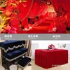 Tela de terciopelo dorado, tela de fondo de boda roja y negra engrosada, cortina, tela para mantel de conferencia, venta al por mayor del fabricante