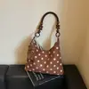 Bolso Cubo de Gran Capacidad Transfronterizo con Lunares Moda Bolso de Otoño para Mujer Bolso de Hombro Único Versátil de Moda para el Trabajo