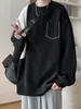 Sudadera Pesada con Cuello Redondo para Hombre, Nuevo Diseño Primavera y Otoño 2025, Marca de Moda, Corte Holgado, Top de Manga Larga