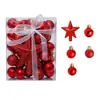 Decoração de Natal 30 3cm Bola de Natal Estrela para o topo da árvore Laço Embalagem de caixa de presente Pingente de decoração de árvore de Natal