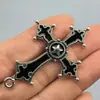 Estilo Escuro Transfronteiriço Pingente de Cruz Estrela de Cinco Pontas com Gotejamento de Óleo Acessórios Criativos para Colar Pulseira Brincos DIY