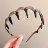 Diadema de Peluche con Dientes Estampado de Leopardo Estilo Coreano para Mujer, Gama Alta, Moderna, Diadema Pinza para el Cabello de Corona Alta, Accesorio para el Cabello