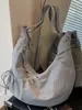 Bolsa de Tecido Estilo Coreano Nova com Estampa Xadrez e Cordão para Estudantes Universitários para Trabalho e Deslocamento Bolsa de Ombro Estilo Universitário Casual Transversal Bolsa Bolinho