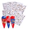 Nuevas pegatinas navideñas para uñas transfronterizas con diseño de copos de nieve, alces, muñecos de nieve, campanas y árboles dorados. Adhesivos láser para uñas.