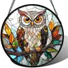Novo pingente acrílico temático de coruja transfronteiriço, decoração divertida de pássaro para decoração de casa e arranjo de cena