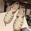 Sandalias de Suela Gruesa para Mujer 2025 Verano Nuevos Zapatos de Jaula de Cerdo Retro Baotou Sandalias Romanas