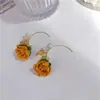 Aretes de perlas naturales de agua dulce, aretes de flor eterna rosa suave, elegantes, súper de hadas, para chica, aretes de cristal de fresa