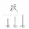 Pendientes de titanio F136 con tachuela de cruz incrustados con circón 5A cuerpo de aleación de titanio G23 joyería para piercing tachuela de hueso de la oreja
