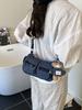 Bolsa Jeans de Nicho Transfronteiriça para Mulheres 2026 Nova Moda Color-Blocking Versátil Pequena Bolsa de Mão Bolsa de Ombro para Comutador Sob o Braço